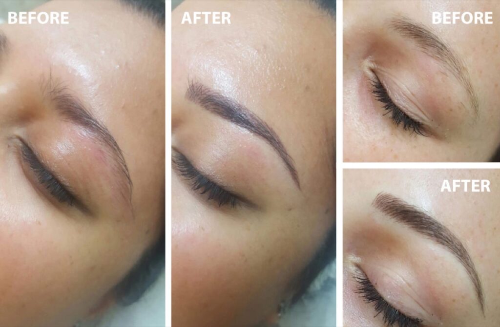 Natural looking feather brows